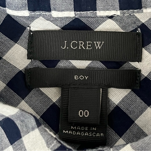 J.Crew Classic-Fit Boy Shirt in Crinkle Gingham Black White Check 00 Preppy - Picture 10 of 11
